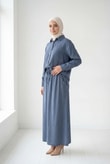 Aysima Tesettür Etekli Takım-MA2145 İndigo