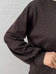 Aysu Altı Piliseli Taşlı Pantolonlu Takım-BN4572 Kahve