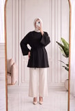 Bahargül Reglan Kol Kordunlu Tunik-MF1933 Siyah