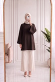 Bahargül Reglan Kol Kordunlu Tunik-MF1933 Kahve