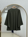 Bahargül Reglan Kol Kordunlu Tunik-MF1933 Haki