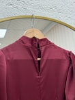 Belgi Güllü Saten Elbise-GE5157 Bordo