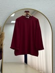Belkıs Etek ve Kol Manşet Tunik-MF1935 Bordo