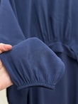 Bemenya Bağlama Detaylı İkili Elbise-AS4095 Lacivert