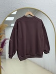 Bemeva Dikiş Detay İki İp Şardonlu Sweat-BN4522 Kahve