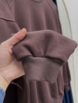 Bemeva Dikiş Detay İki İp Şardonlu Sweat-BN4522 Kahve