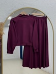 Beste Fermuar Detaylı  Etekli Takım.MF1888-AS092 Bordo