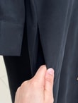 Beylem Düğmeli Çift Cepli Uzun Tunik-ZŞ7073 Siyah