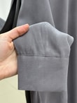 Beylem Düğmeli Çift Cepli Uzun Tunik-ZŞ7073 Gri