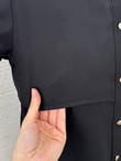 Biray Metal Düğmeli Bolerolu Uzun Tunik-GS6289 Siyah