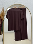 Bora Oversize İkili Pantolonlu Takım-CI2547 Kahve