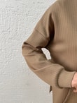 Çağıl Kendinden Çizgili Kangru Cepli Kapşonlu Sweat-MF1832 Sütlü Kahve