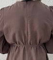 Canay Pelerinli İpli Elbise-ML2095 Kahve