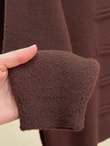 Canbahar Düğme Geçiş Detaylı Triko Hırka-KR6051 Kahve