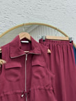 Cansel Beli Tünelli Çift Cepli Yelekli Takım-MF678 Bordo