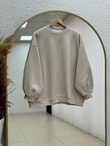 Capilia Üç İplik Düz Sweat-NL308 Taş