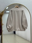 Capilia Üç İplik Düz Sweat-NL308 Taş