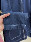 Capona Fermuarlı Çift Cepli Kot Ceket-LS17788 Lacivert