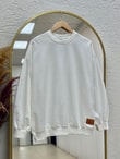 Celista Altı Etiketli İki İp Düz Sweat-BN4348 Beyaz