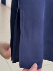 Cemay Boydan Çift Çıtçıtlı Yırtmaçlu Uzun Tunik-GS688 Lacivert