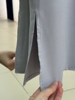 Cemay Boydan Çift Çıtçıtlı Yırtmaçlu Uzun Tunik-GS688 Gri