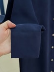 Cemay Boydan Çift Çıtçıtlı Yırtmaçlu Uzun Tunik-GS688 Lacivert
