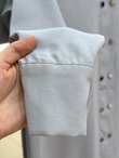 Cemay Boydan Çift Çıtçıtlı Yırtmaçlu Uzun Tunik-GS688 Gri