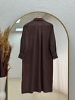 Cemay Boydan Çift Çıtçıtlı Yırtmaçlu Uzun Tunik-GS688 Kahve
