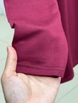 Cemşah Papatya Nakışlı Yazılı Yırtmaçlı Bluz-SS13157 Bordo