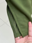 Cemşah Papatya Nakışlı Yazılı Yırtmaçlı Bluz-SS13157 Yeşil