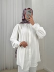 Çilay Uzun Jessica Gömlek-HK011 Beyaz