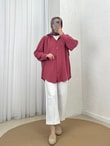 Çilay Uzun Jessica Gömlek-HK011 Gül Kurusu