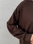 Dalga Altı Piliseli Taşlı Pantolonlu Takım-MF1893 Kahve