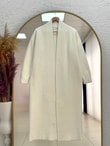 Deledra Sakallı Uzun Hırka-KR5025 Beyaz