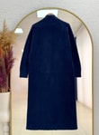 Deledra Sakallı Uzun Hırka-KR5025 Lacivert