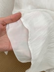 Dilgenur Omzu Fırfırlı Şifon Elbise-BN4635 Beyaz