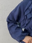 Dilgenur Omzu Fırfırlı Şifon Elbise-BN4635 Lacivert