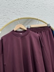 Dilşah Bol Sweat İki İplik Pantolonlu Takım-NL222 Bordo
