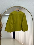 Dilsu Geniş Kol Altı Asimetrik Bluz-SS13188 Yağ Yeşili