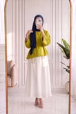Dilsu Geniş Kol Altı Asimetrik Bluz-SS13188 Yağ Yeşili