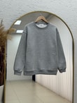 Ece Bisiklet Yaka Üç İp Sweat-Zİ3137 Gri