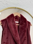 Elham Kemerli Peluş Yelek-BN8468 Bordo