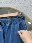 Elifnur Bebe Yaka Pantolonlu Kot Takım-LS5424 Mavi