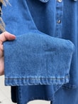 Elifnur Bebe Yaka Pantolonlu Kot Takım-LS5424 Mavi
