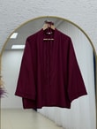 Eliza Geniş Kol Çilek Hırka-AS2444 Bordo