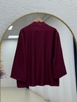 Eliza Geniş Kol Çilek Hırka-AS2444 Bordo