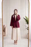 Eliza Geniş Kol Çilek Hırka-AS2444 Bordo