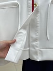 Elvira Gold Düğmeli Şerit Detaylı Pantolonlu Takım-PN3271 Beyaz