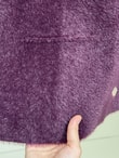 Enuna Gold Düğmeli Angora Yelek-KR5028 Mürdüm