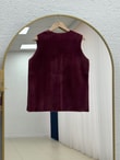 Enuna Gold Düğmeli Angora Yelek-KR5028 Bordo